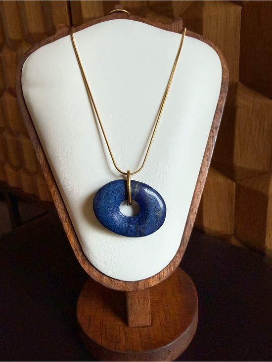 Mayamar Jewelry - Mayamar Blue Lapis Necklace with Gold Snake Chain